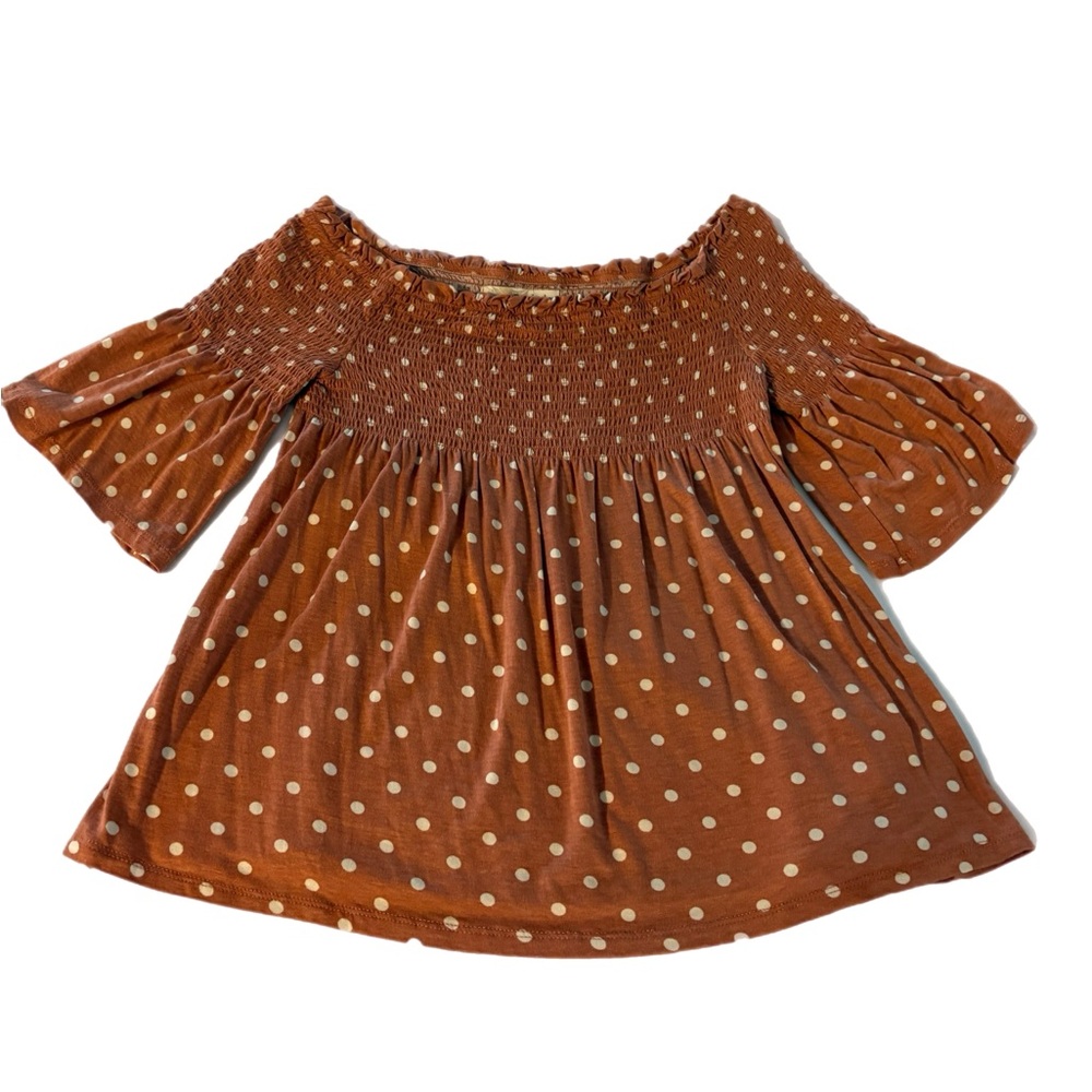 EUC Off Shoulder Polka Dot Top (Size L)